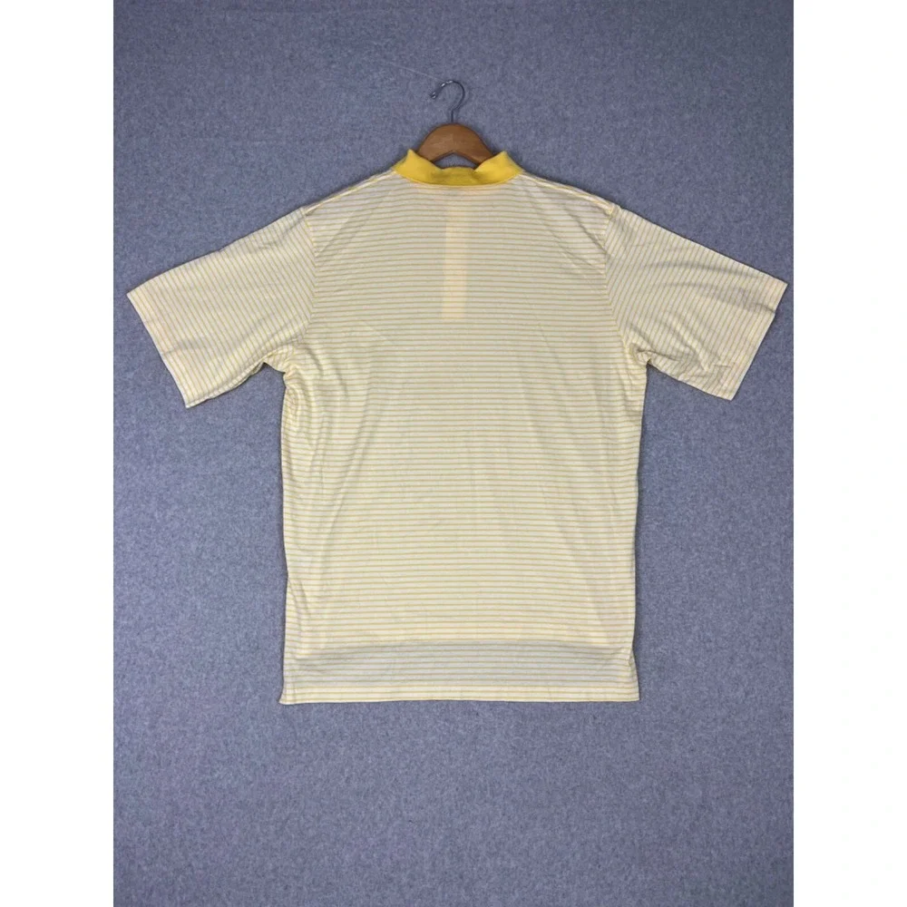 Polo Golf Ralph‎ Lauren Shirt Mens L Yellow Stripe Short Sleeve Preppy Casual